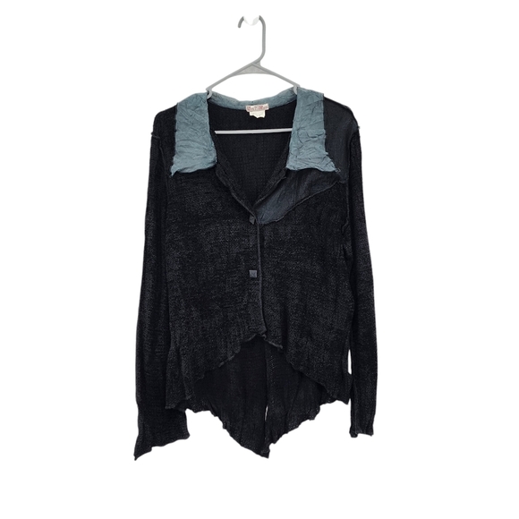 Neil & David Women's Asymmetrical Button Front Shirt Witchy Gothic Fairycore - Picture 1 of 7